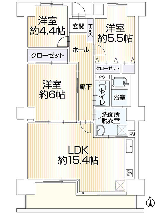 シティコーポ岩井通　402(3LDK) 4階の内観