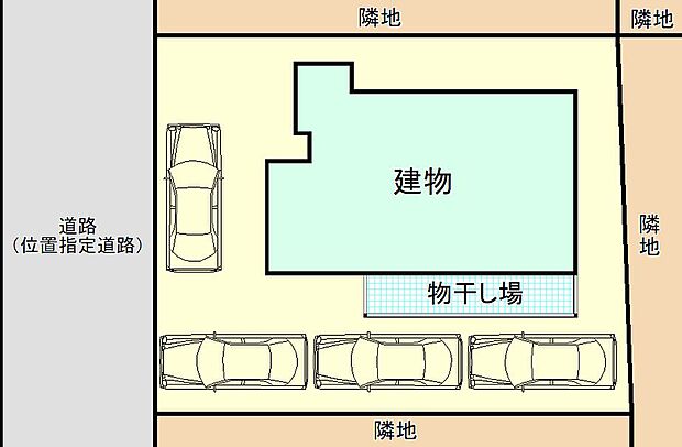 【区画図】区画図です。駐車スペースは4台分ございます