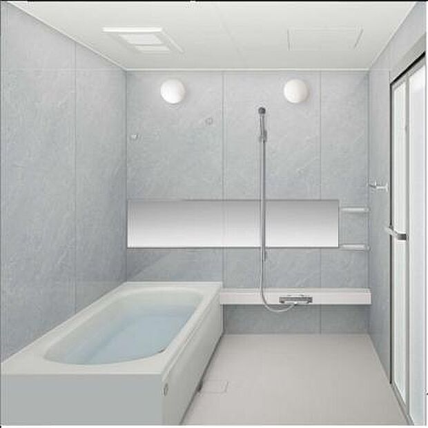 【リフォーム前写真】浴室は1坪タイプのハウステック製ユニットバスに新品交換いたします。1坪の広々した浴槽で、足を伸ばしてゆったり半身浴が楽しめます。毎日のお風呂が楽しみになりますね。？？