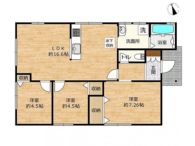 【リフォーム中】3LDKの平家住宅になります。メーターモジュールの住宅なので各居室や廊下が広々としたサイズです。