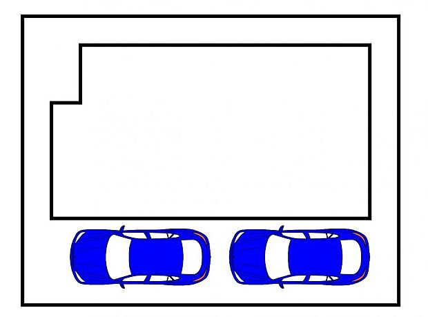 【区画図】縦列で2台駐車可能です。