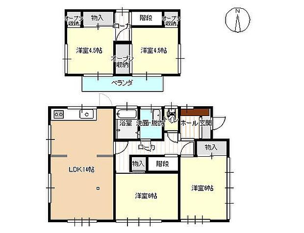 【間取り図】建坪28坪のコンパクトな4LDｋとなります。3人〜4人家族におすすめです。