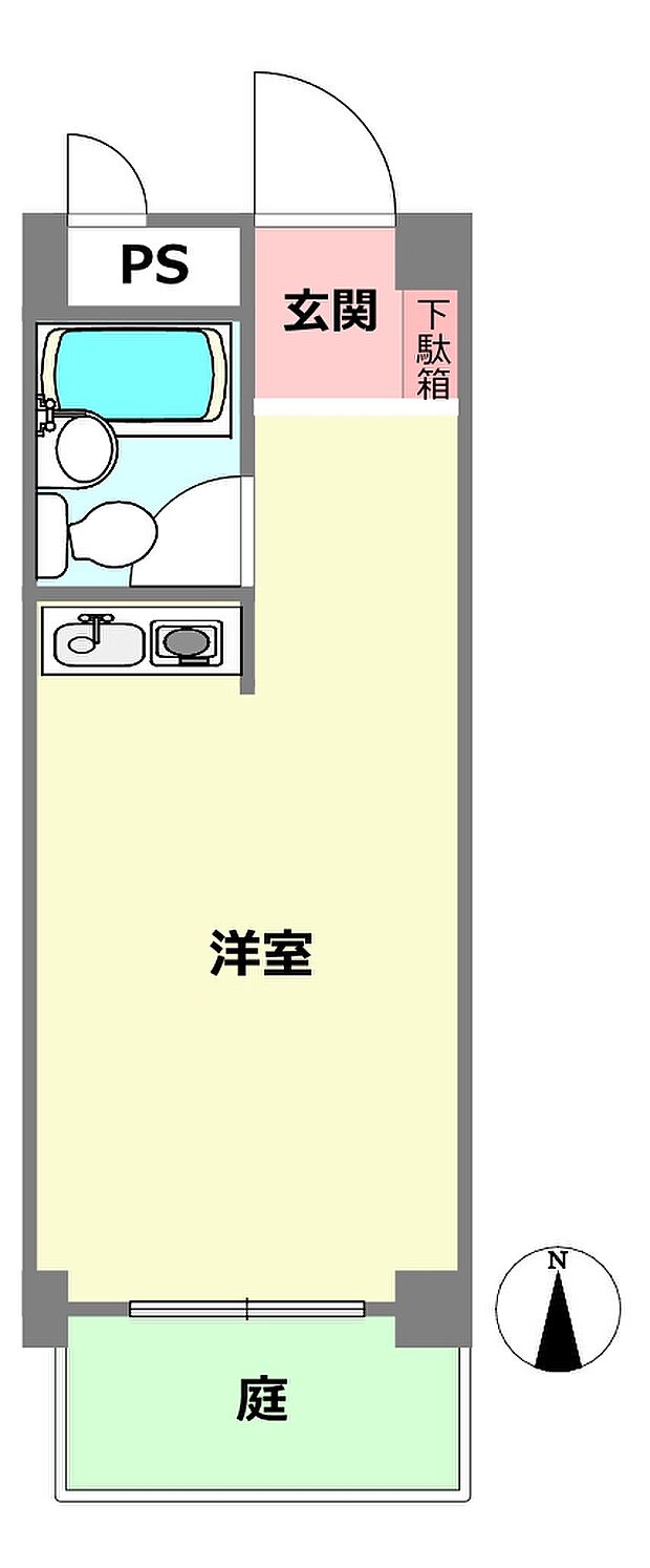 パラツィーナ武庫之荘(1R) 1階の間取り図