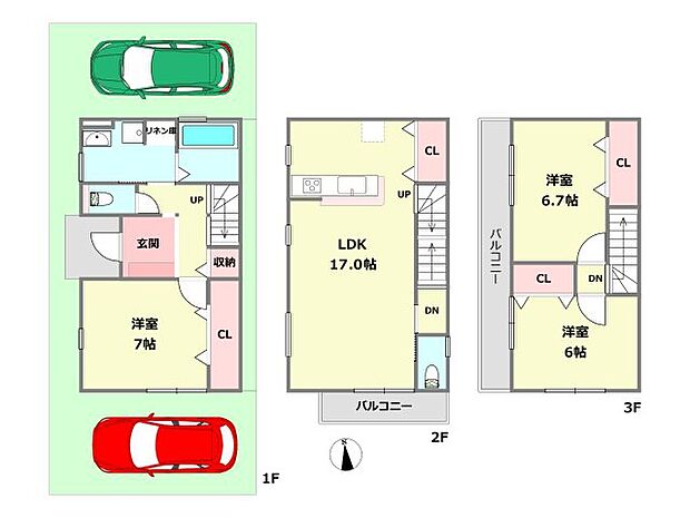 尼崎市大庄西町1丁目新築一戸建て(3LDK)の内観