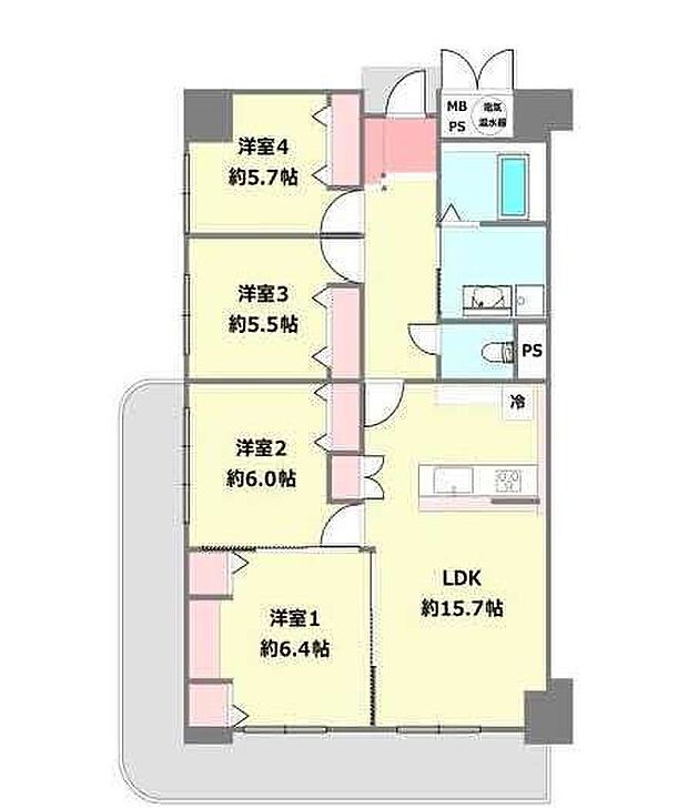 尼崎アーバンコンフォート(4LDK) 13階の間取り図