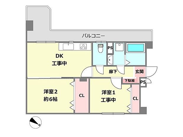 セントラルハイツ本山パート3(2DK) 3階の間取り図