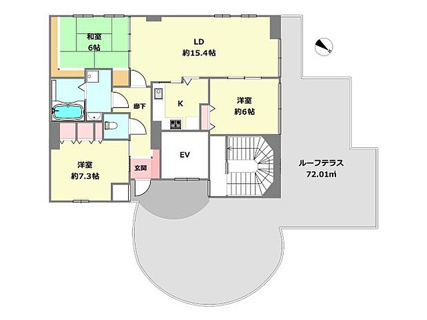 ネオ・ディ西宮(3LDK) 5階の間取り図