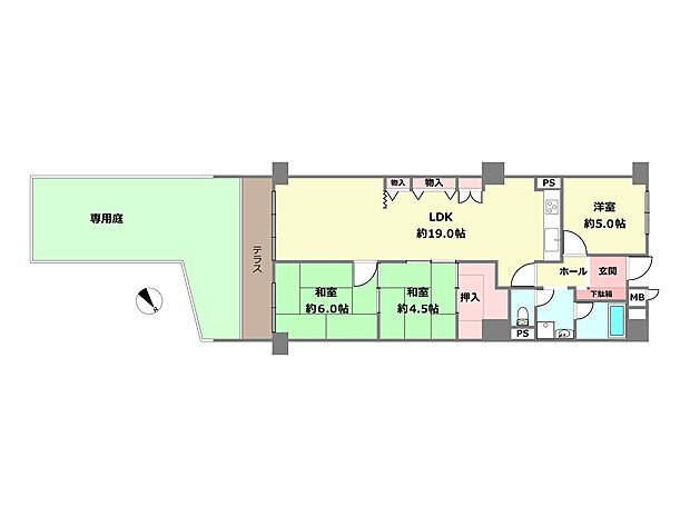 芦屋山ノ手アーバンライフ(3LDK) 1階の間取り図