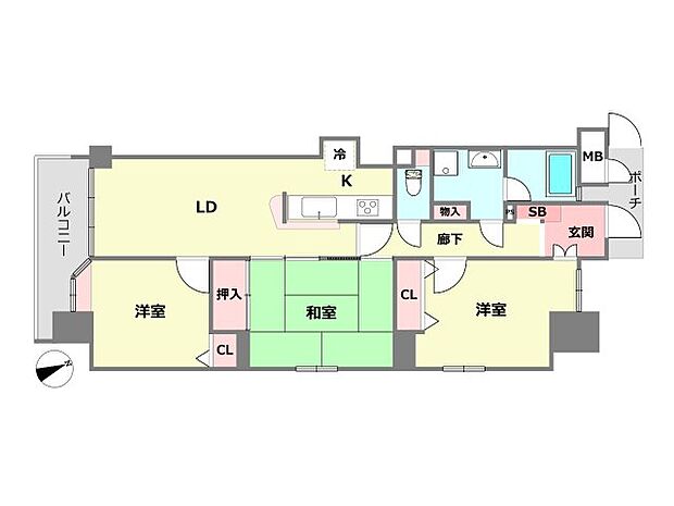 アズックヒル尼崎(3LDK) 10階の間取り図