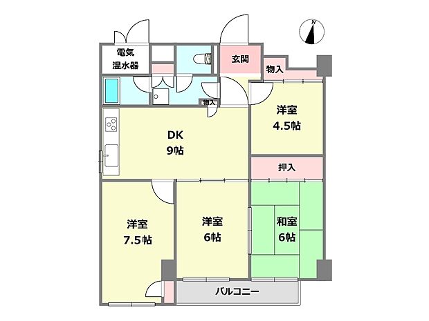 サントピア尼崎ニッサンハイツ(4DK) 3階の間取り図