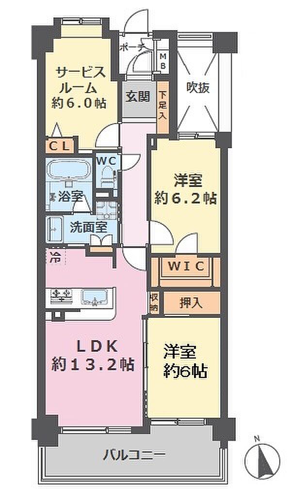 ■最上階3階部分の南向き住戸で陽当り良好■専有面積：72．94平米3ＬＤＫタイプ（全室6帖以上）