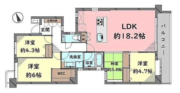 ライオンズガーデン浜田山(3SLDK) 3階の間取り図