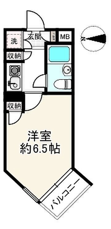 キューブ武庫川VII(1R) 2階の間取り図