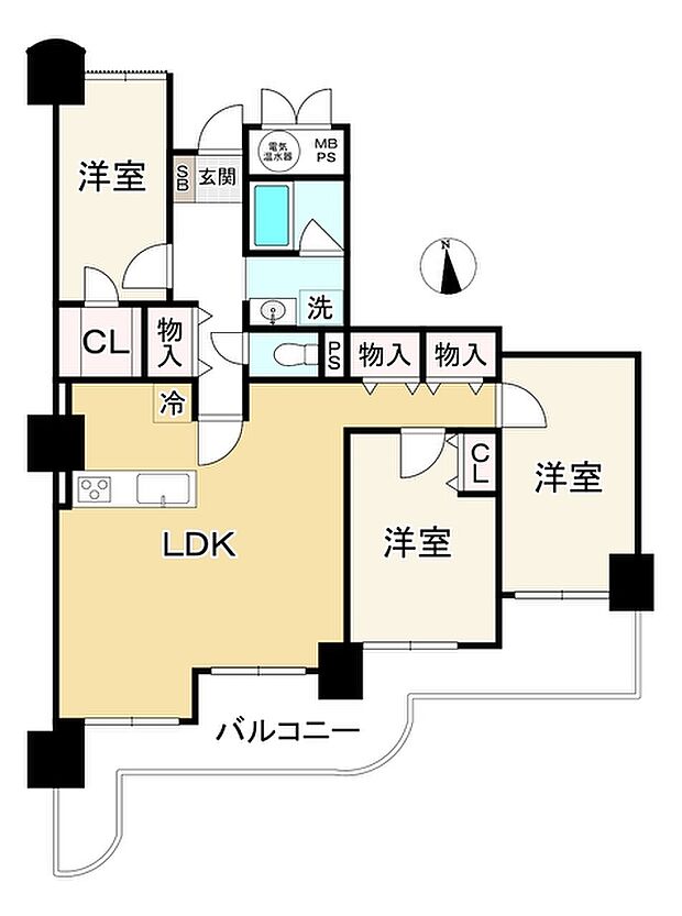 尼崎アーバンコンフォート(3LDK) 6階の間取り図