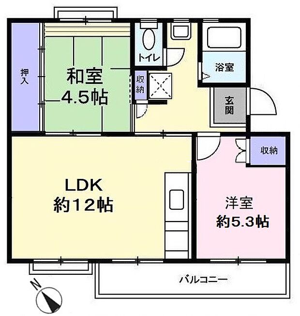 藤の台団地(2LDK) 4階の間取り図