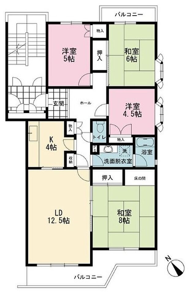 並木2丁目第9住宅(4LDK) 3階の間取り図