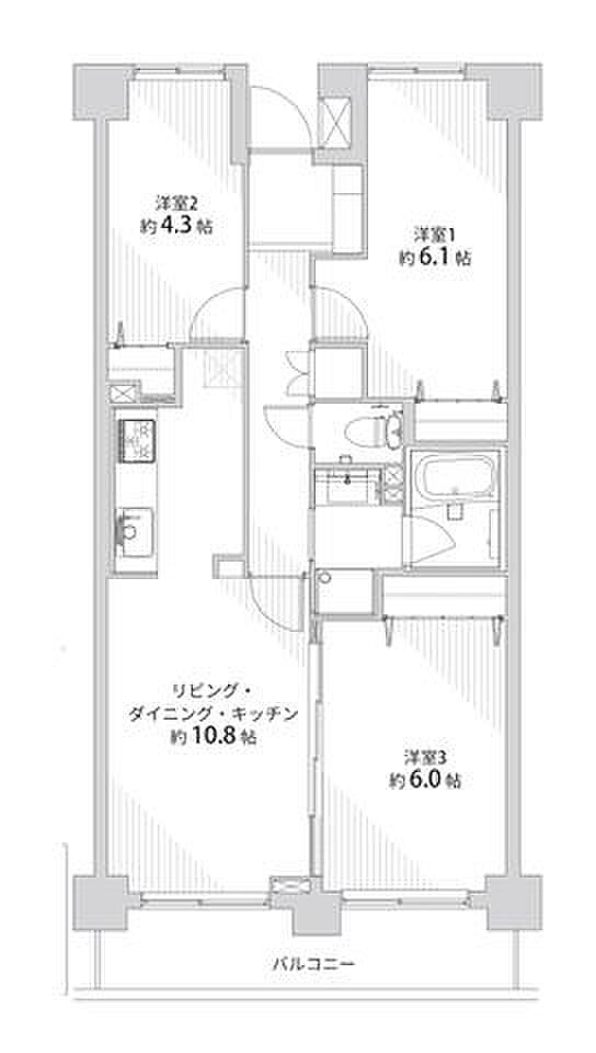 Grace Court Kasai(3LDK) 1階の間取り図