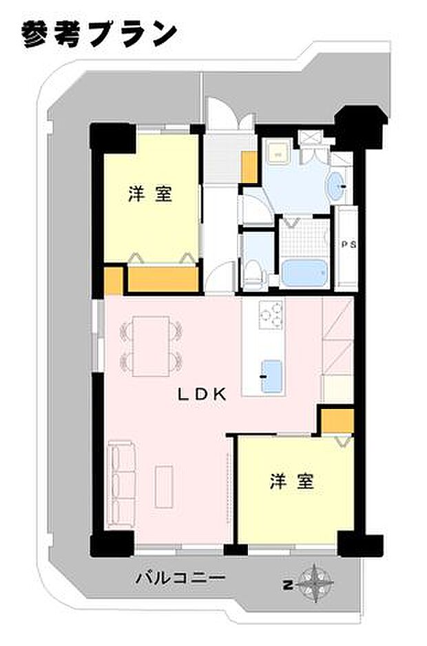 南篠崎スカイハイツＡ棟の間取り