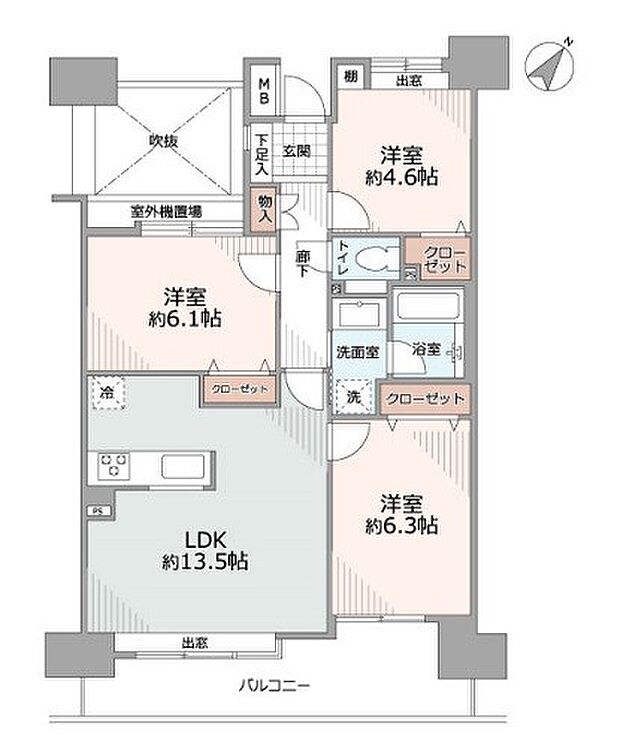 ステイツ南浦和(3LDK) 8階の間取り図