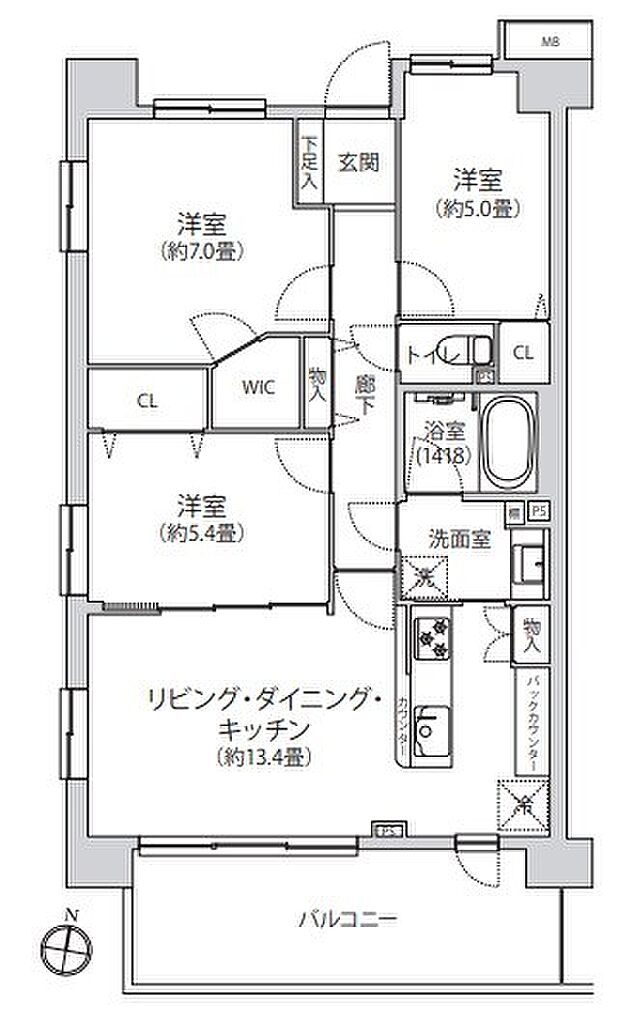 レーベンハイムひばりヶ丘の間取り