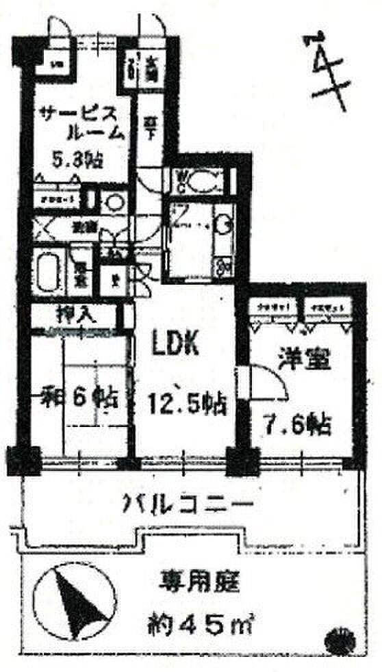 グリーンキャピタル久喜(2SLDK) 1階の間取り図