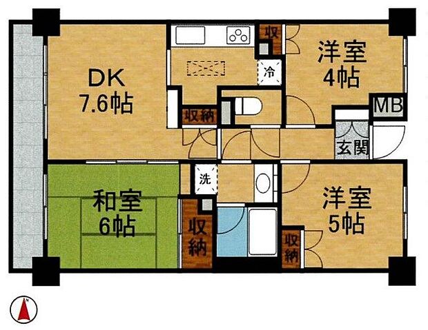 志木南パーク・ホームズ(3LDK) 9階の間取り図