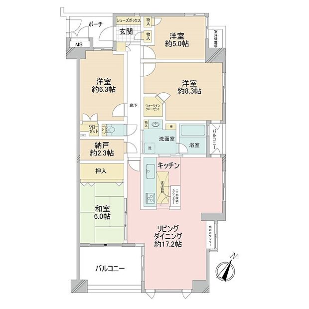モア・クレスト南浦和(4LDK) 1階の間取り図