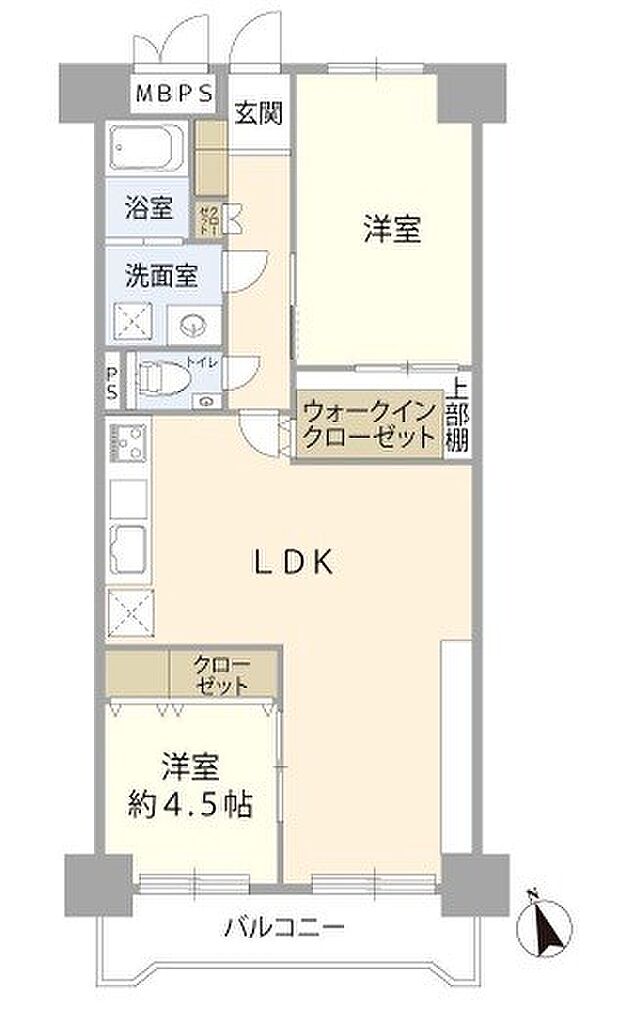富士見ニューライフ(2LDK) 6階の間取り図