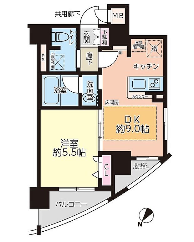 エステムプラザ京都河原町通IIレジデンシャル(1DK) 3階/306の間取り図