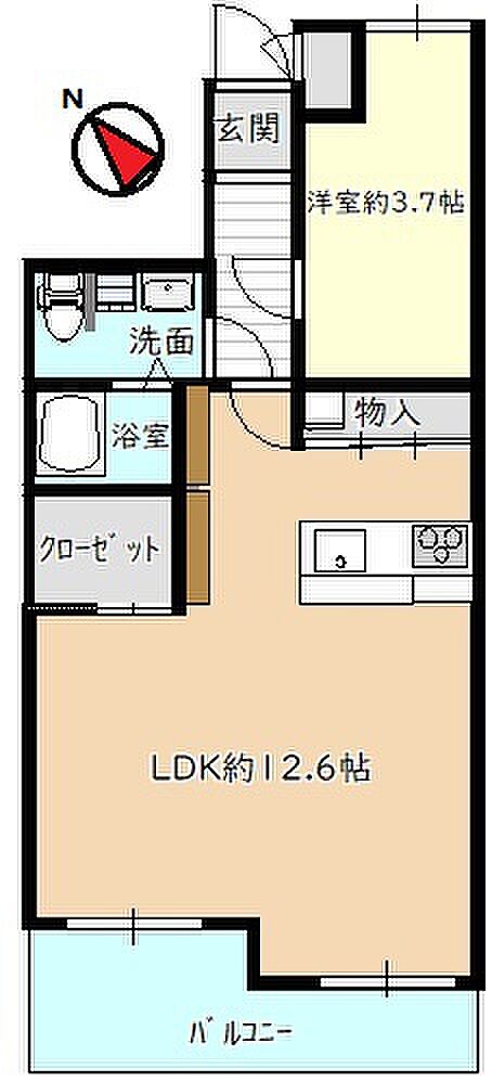 コスモ春日部豊春セカンドステージ(1LDK) 6階の内観