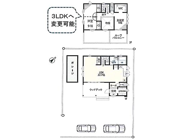 越谷市平方　中古一戸建て(2LDK)の内観