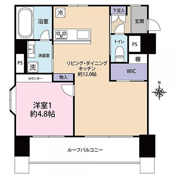 ライオンズマンション田無本町(1LDK) 8階の間取り図