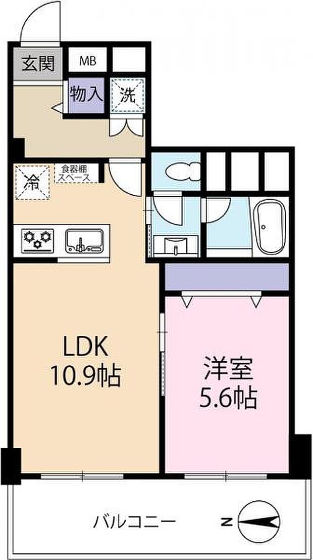 NK五反田コータース(1LDK) 8階の間取り図