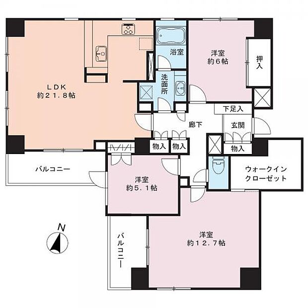 ルミネ本駒込(3LDK) 9階の間取り図