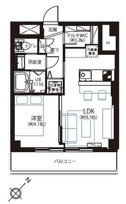 初台ハイツ(1LDK) 10階の間取り図