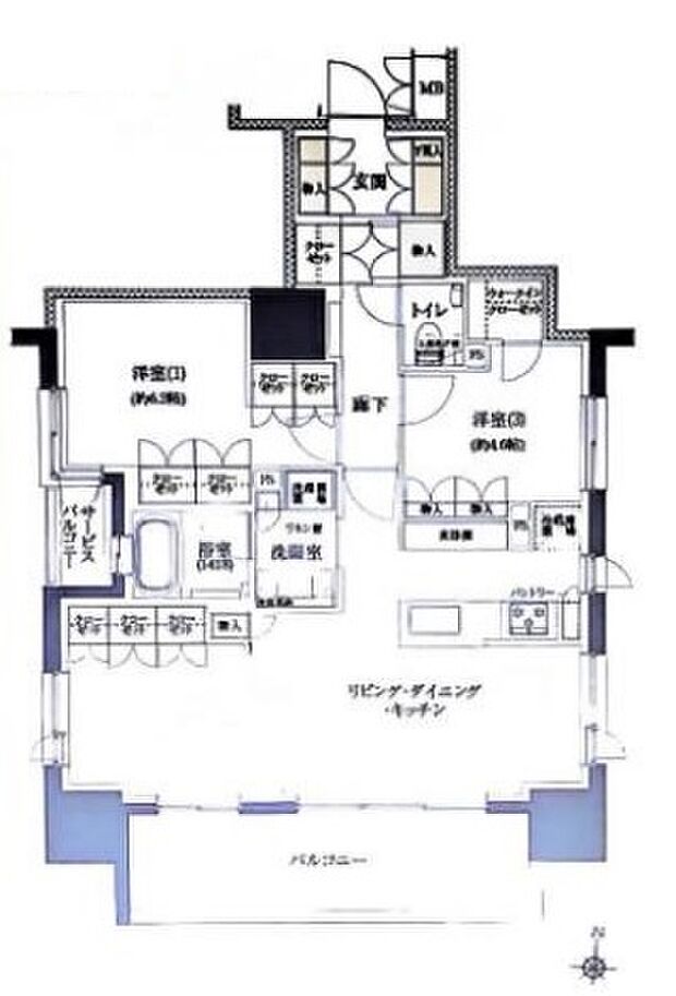 プレミスト新宿山吹(3LDK) 10階の間取り図