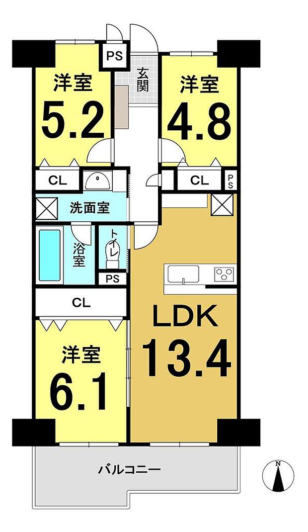 リベル(3LDK) 9階/911の間取り図