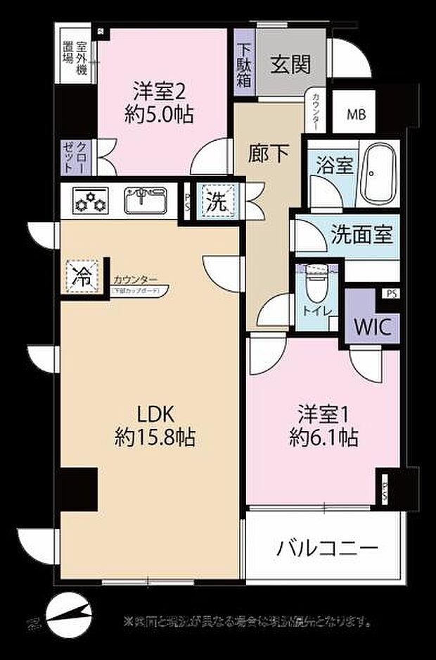 グランドメゾン白金・三光坂(2LDK) 3階の間取り図