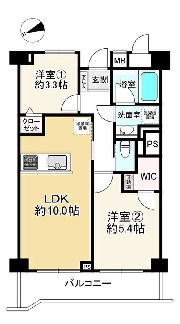 ライオンズマンション墨田(2LDK) 3階の間取り図