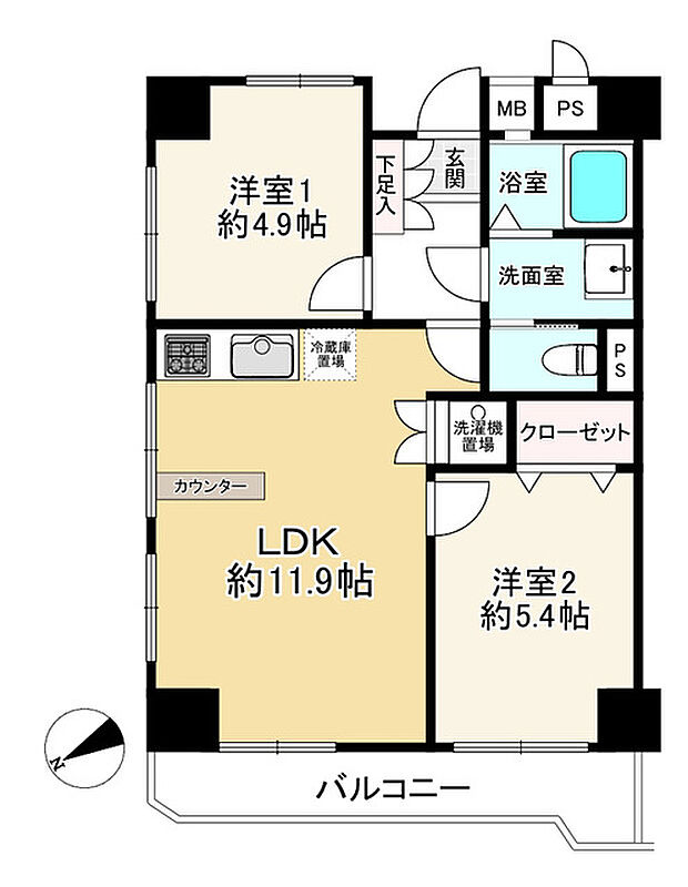 ライオンズマンション墨田(2LDK) 4階の内観