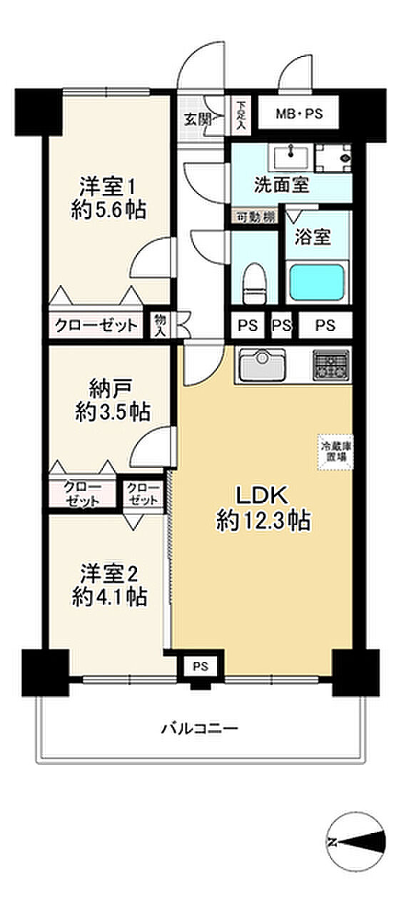 ウインザーハイム南砂(2SLDK) 13階の内観