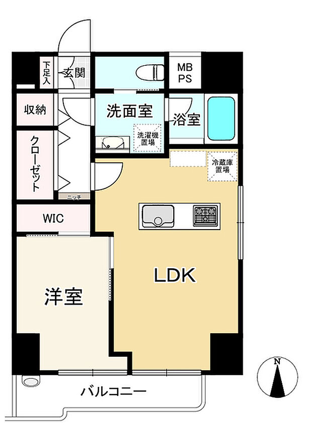 フジタオーク業平マンション(1LDK) 5階の間取り図