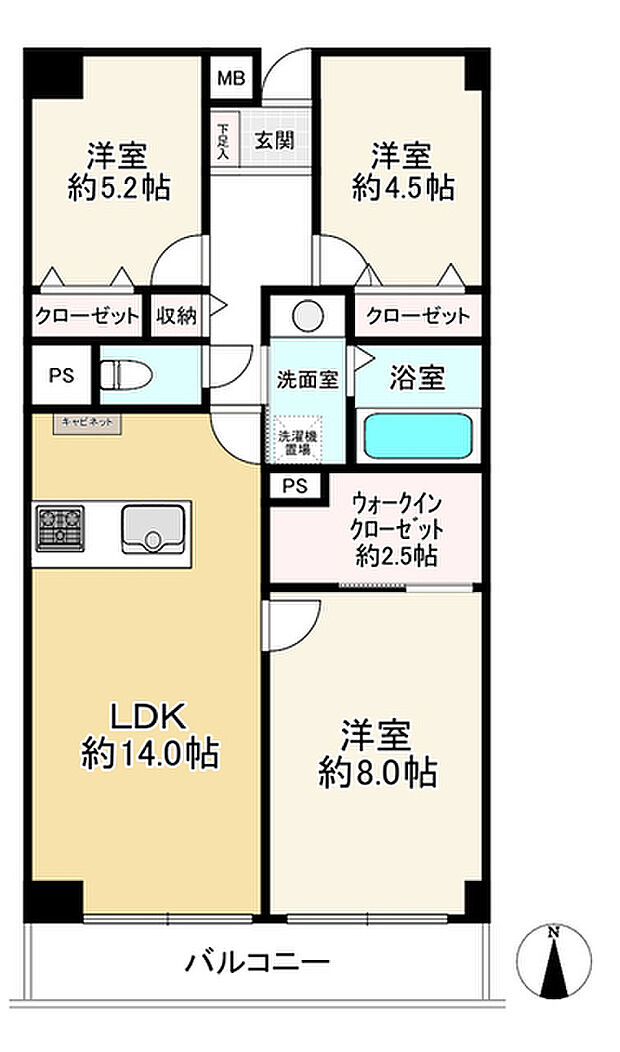 コンドミニアム仙台堀パーク(3LDK) 3階の内観