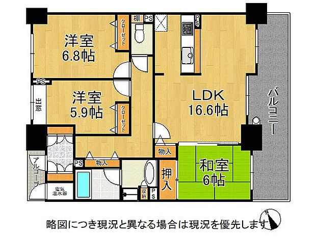 リバティーパーク枚方Ｄ棟　中古マンション(3LDK) 17階の間取り図
