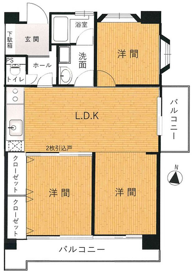 ラ・キャッスル21植田(3LDK) 4階/502号室の内観