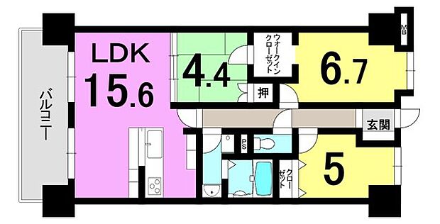グレーシィ栗東オーブ(3LDK) 12階の間取り図