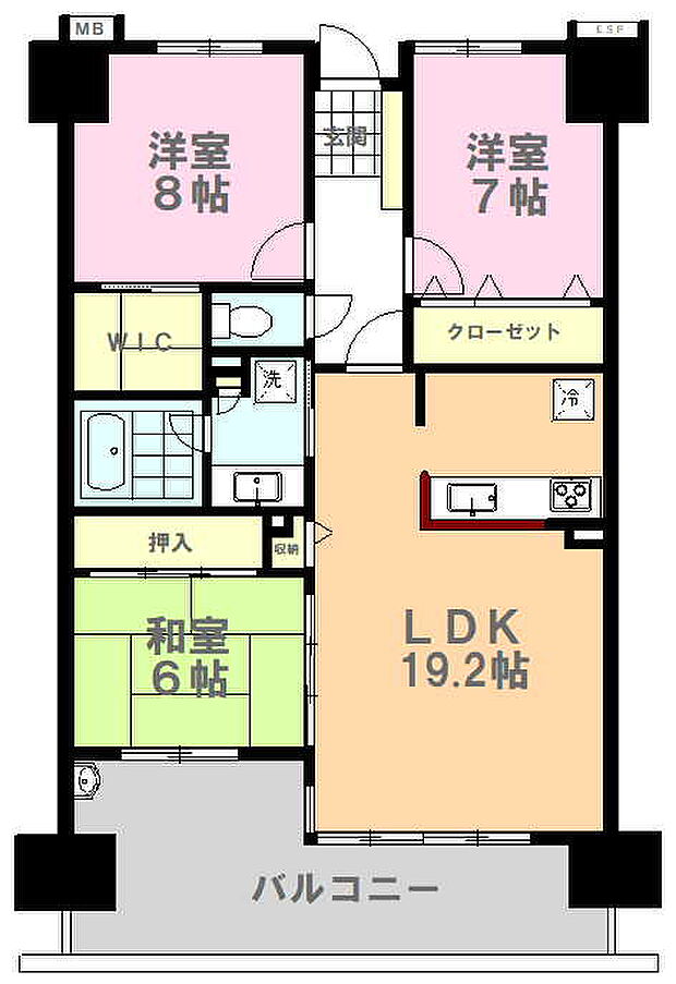 サーパスシティ桜通りパークウィング(3LDK) 9階の間取り図
