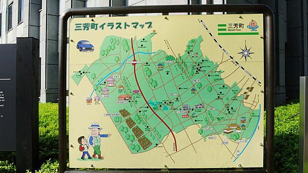 三芳町イラストマップ