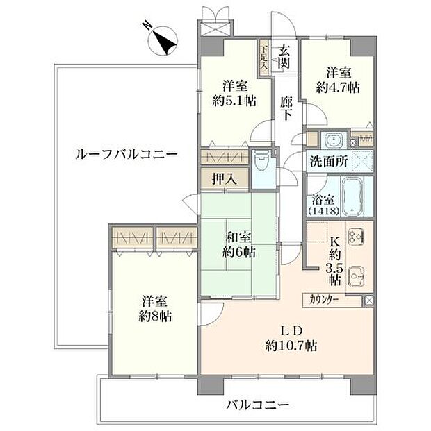 エステ・スクエア武蔵藤沢II壱番館(4LDK) 6階の内観