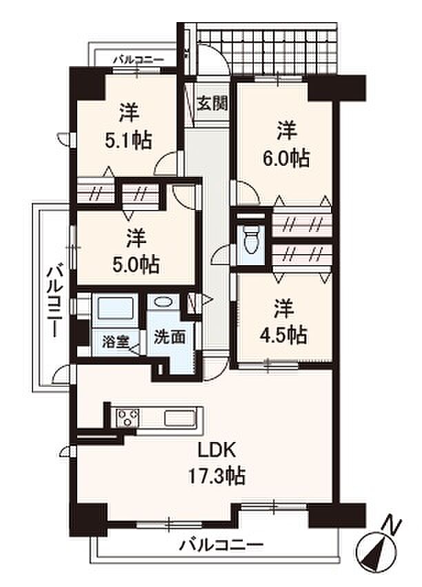 スコーレ和泉中央(4LDK) 1階の間取り図